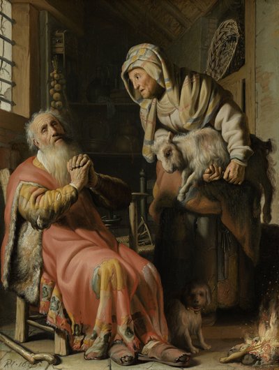 Tobia e Anna con il capretto da Rembrandt van Rijn